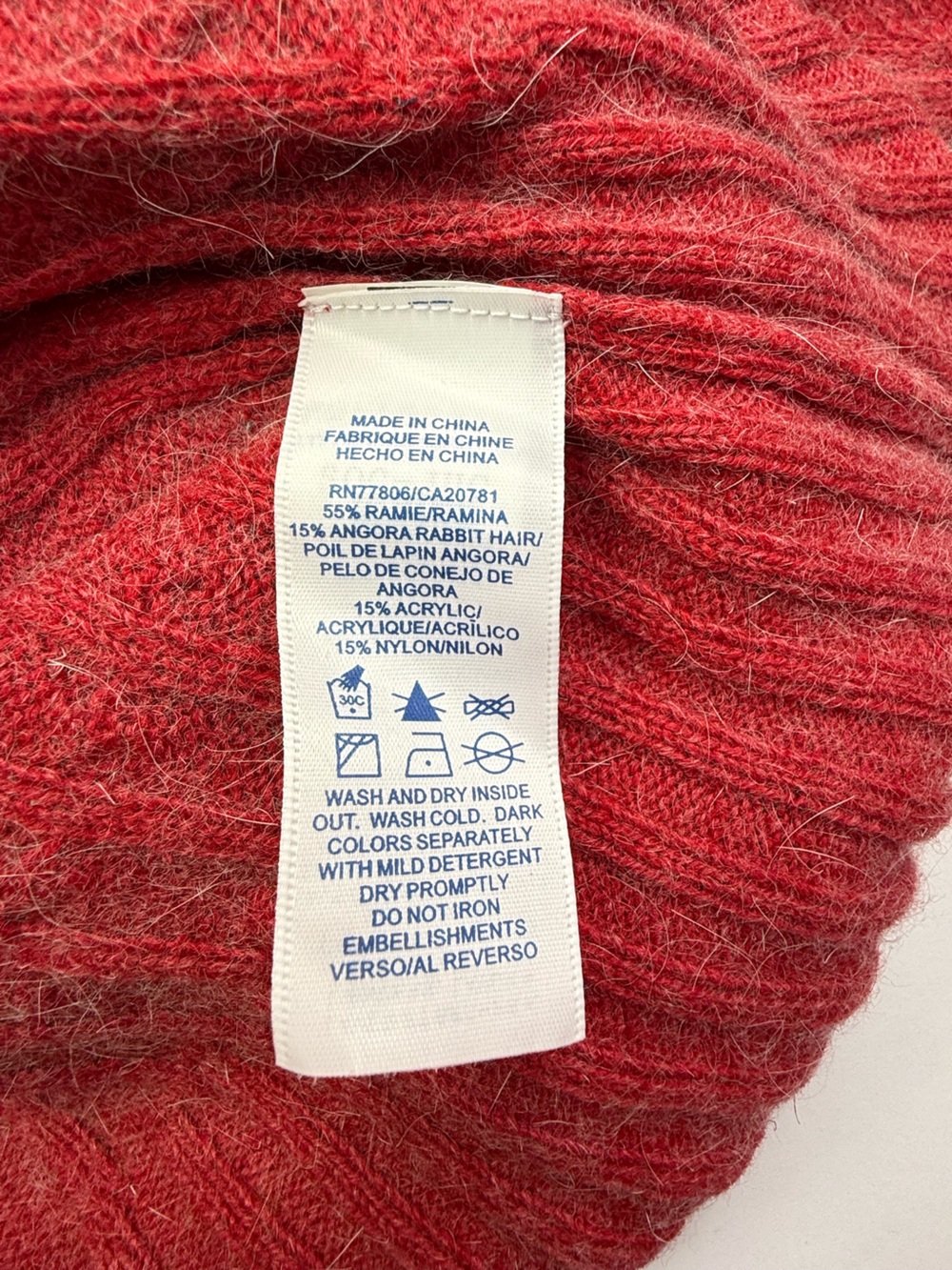 Vintage Y2K NWT Tommy Hilfiger Turtleneck Sweater Small Red Wool Long Sleeve - Picture 8 of 10